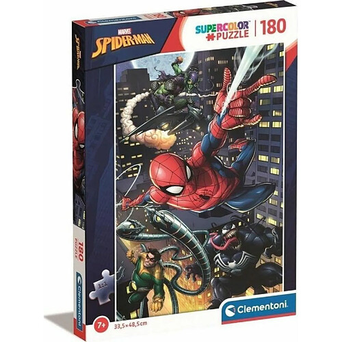 Clementoni- Marvel Spiderman Supercolor Spiderman-180 Pièces, Enfants 7 Ans, Puzzle Dessin Animé-Fabriqué en Italie, 29782