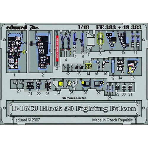 F-16CJ Block 50 Fighting Falcon, Für Tamiya Bausatz- 1:48e - Eduard Accessories