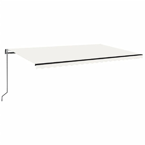 Maison Chic Auvent automatique | Store banne extérieur | Marquise avec capteur de vent et LED 500x350 cm Crème -MN37000