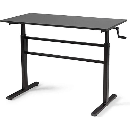 Bcelec BS400002 Bureau ajustable en hauteur (76-114cm) avec plateau 120x60cm, bureau ergonomique, bureau debout manuel