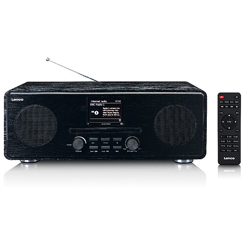 Lenco Radio Internet/DAB+/FM avec lecteur CD et Bluetooth® DIR-260BK Noir