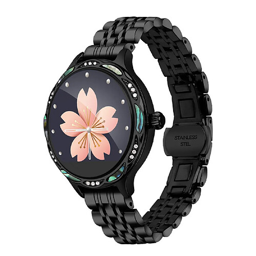 Chrono Montre Connectée pour Femme avec IP68 étanche Fille à la Mode Coloré Tactile Automatique écran Sommeil pour Android iOS-Noir3