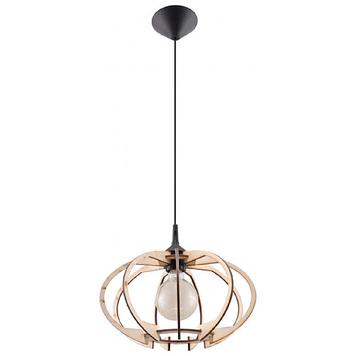 Luminaire Center Suspension Mandelino Bois Bois naturel 1 ampoule 90cm