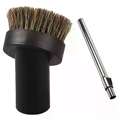 AD 1 brosse à tête 36mm, tête d'aspiration, brosse ronde en crin de cheval et Tube d'extension télescopique droit en métal 1 pièce