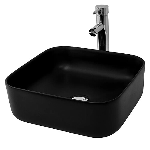 ML DESIGN MODERN LIVING Lavabo 39,5x39,5x14 cm céramique noire ML-Design