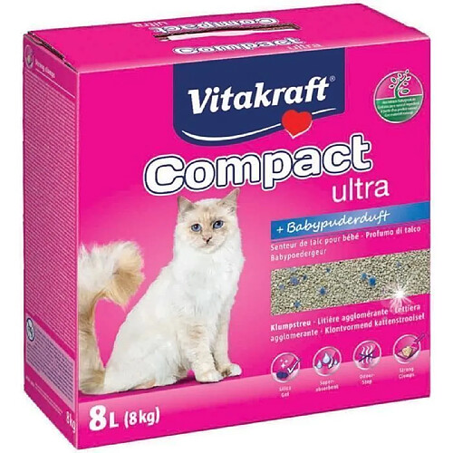 VITAKRAFT Litiere Compact Ultra Plus - 8 L - Pour chat