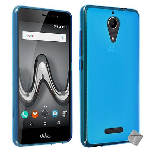 Htdmobiles Coque silicone gel fine pour Wiko Tommy 2 Plus + verre trempe - BLEU