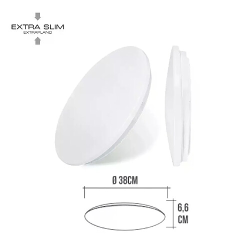 Edm Plafonnier Circulaire Extra-Plat 24W 1680lm (100W) - Blanc Naturel 4000K