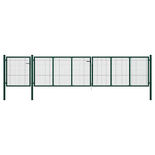 vidaXL Portail de jardin Acier 500 x 75 cm Vert