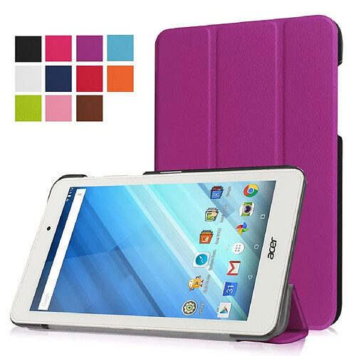 Xeptio Housse Acer Iconia One 8 B1-850 Style Cuir violet avec Stand - Etui coque de protection