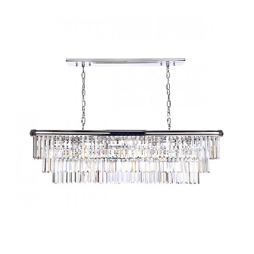 Luminaire Center Chandelier Eulalia Cristal,chrome poli 10 ampoules 38cm