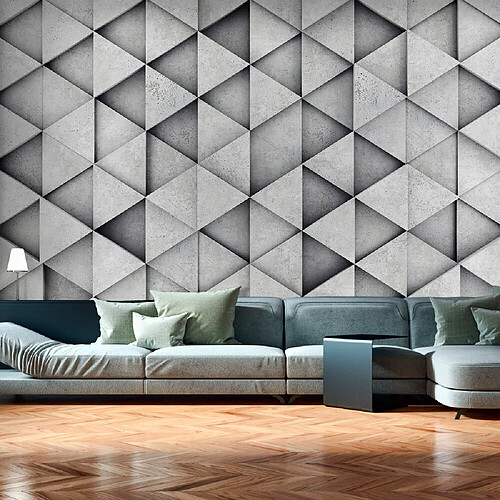 Artgeist Papier peint - Grey Triangles [196x140]