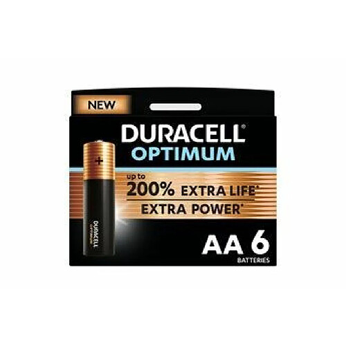 Pack de 6 piles AA Duracell Optimum, 1,5 V LR06