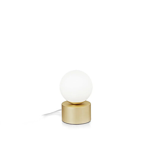 Ideal Lux Lampe de table Globe en laiton, interrupteur intégré, non dimmable