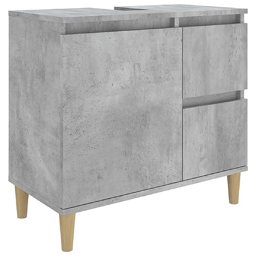 Maison Chic Armoire de salle de bain,Meuble de rangement,Meuble haut gris béton 65x33x60 cm -GKD297810