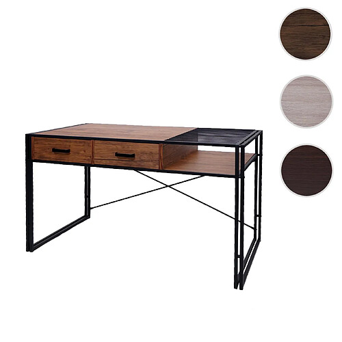 Mendler Bureau HWC-H91, bureau bureau informatique, industriel 76x120x70cm ~ brun