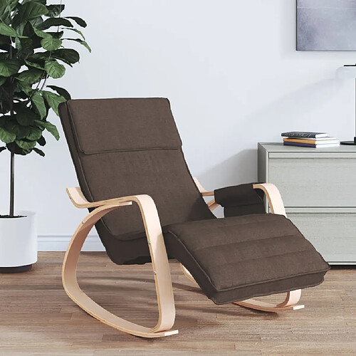 vidaXL Chaise à bascule Marron foncé Tissu