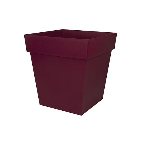 Pot de fleur carré Toscane 49,5 x H.52,5 cm - Rouge bourgogne - Eda