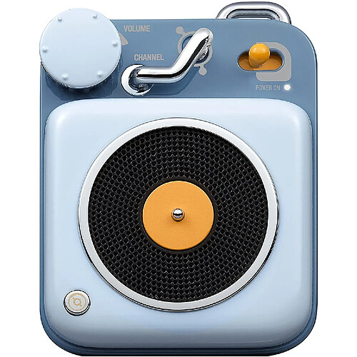 Chrono Rétro Haut-Parleur Bluetooth- Button Haut-Parleur sans Fil Bluetooth-Portable Rétro Vintage Loudspeaker-Enceinte Portable Bluetooth pour Maison Bureau Cuisine Voyages et l'extérieur,Blue