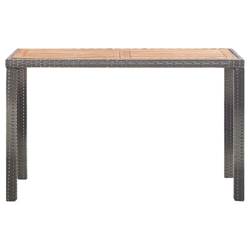 Maison Chic Table de jardin | Table d'extérieur Anthracite et marron 123x60x74 cm Bois d'acacia -GKD95553