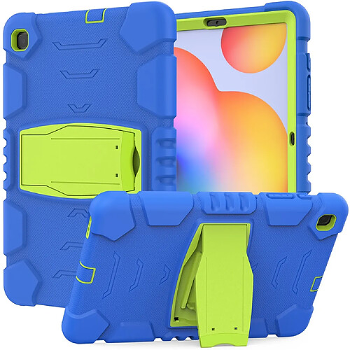 Coque en TPU antichoc avec béquille Bleu/citron vert pour votre Samsung Galaxy Tab S6 Lite P610