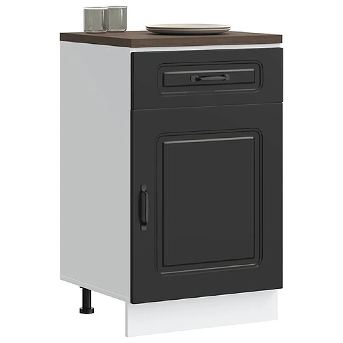 vidaXL Armoire de cuisine Kalmar noir bois d'ingénierie