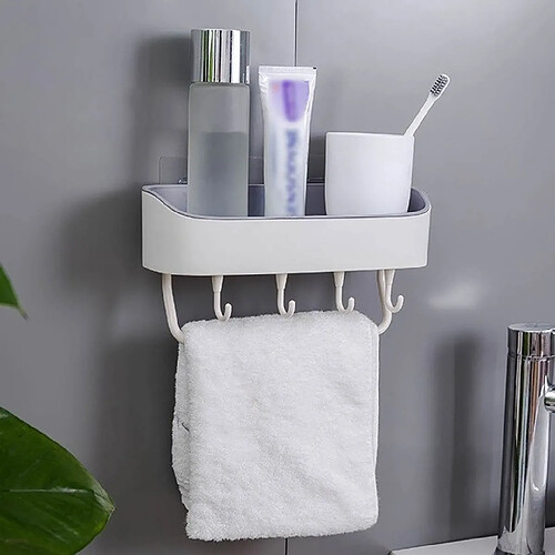 Wewoo Support de shampoing pour salle de bains téléphone portable avec étagère de douche fixée au mur blanc