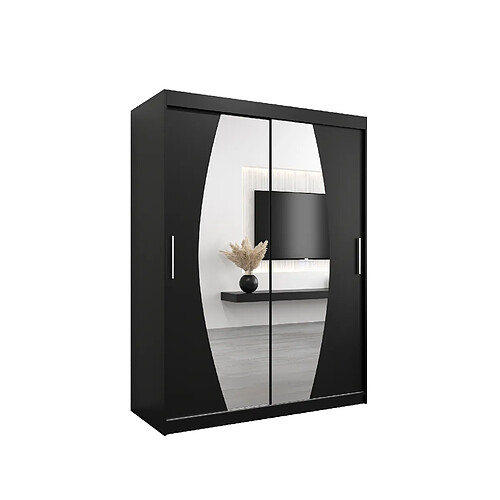 Abiks Meble Armoire Elypse à portes coulissantes 200/150/62 2 portes (noir/noir)