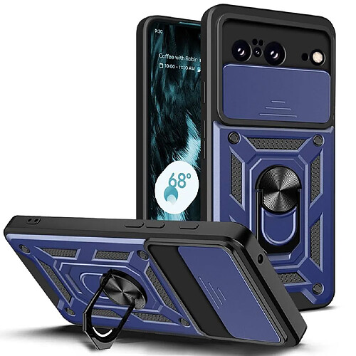 Htdmobiles Coque pour Google Pixel 8 5G - housse etui rigide anti choc + film ecran - BLEU FONCE