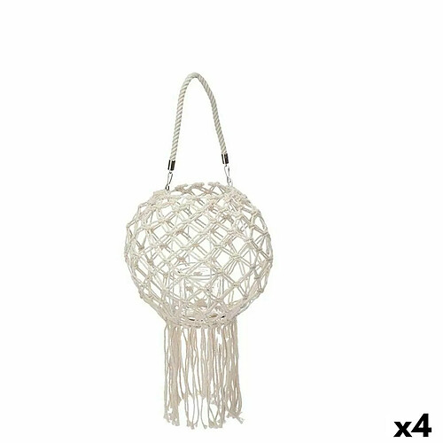 Gift Decor Bougeoir Macramé Blanc Coton 26 x 66 x 26 cm (4 Unités)