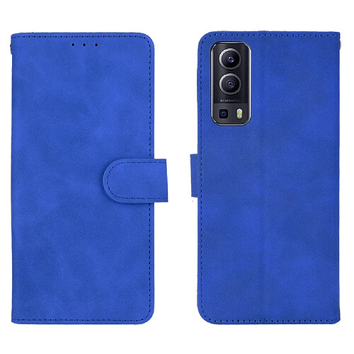 Etui en PU Toucher la peau avec support bleu pour votre Vivo Y72 5G/iQOO Z3 5G