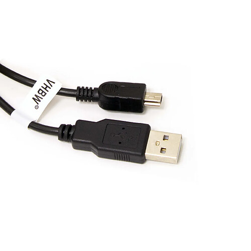 Vhbw Câble USB A-Mini-B 5 pôles noir/black, longueur 1m, pour OLYMPUS VG-150