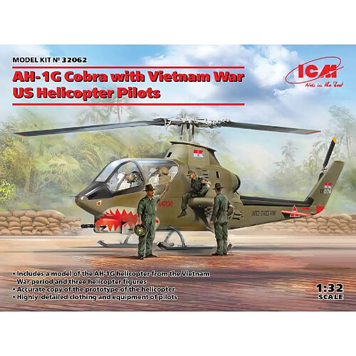 Icm Maquette Hélicoptère Ah-1g Cobra With Vietnam War Us Helicopter Pilots