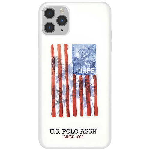 Us Polo U.S Polo Coque pour iPhone 11 Pro Max American Flag Antichoc Blanc