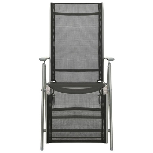 Maison Chic Chaise de jardin - Fauteuil d'extérieur inclinable Textilène et aluminium Argenté -MN98990