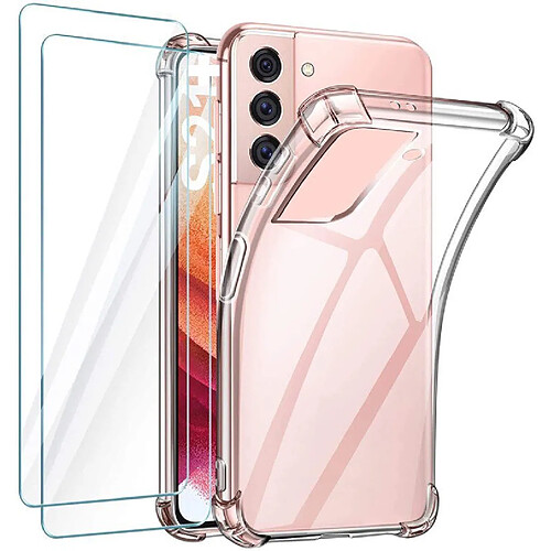 GHL Tech Coque Samsung S21 Plus et 2 Verre trempé Vitre de protection écran