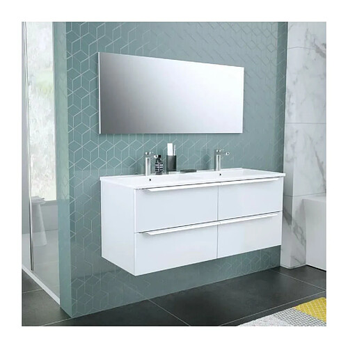 ZOOM Ensemble Meuble de salle de bain - L 120 - Blanc