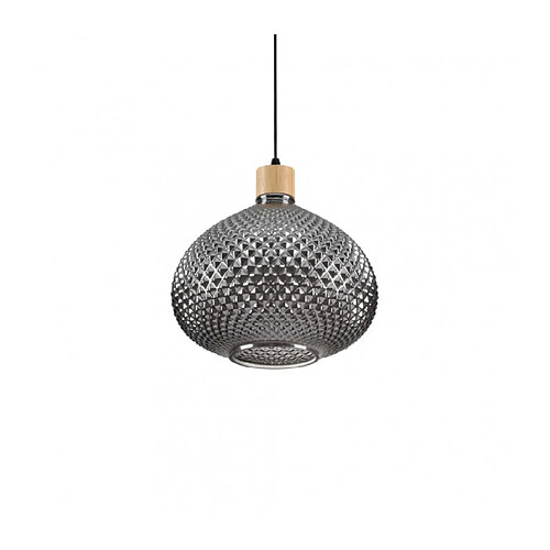 Ideal Lux Suspension Bergen-3 Verre Fumé 1 ampoule 39cm