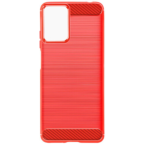 Avizar Coque pour Motorola Moto G24, G04 et G04s Effet Carbone et Brossé Rouge