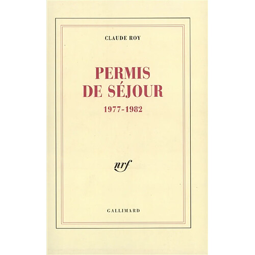 Permis de séjour : 1977-1982 · Occasion