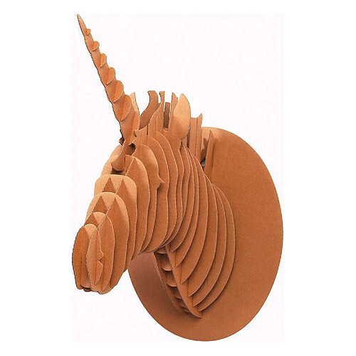 Graines Creatives Trophée mural de Licorne en carton - XL 40 x 26 x 20 cm