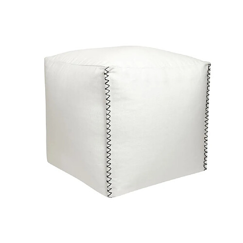 Vente-Unique Pouf en coton blanc OURIKA