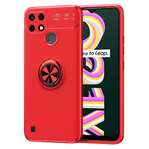 Coque en TPU Anti-empreintes, antichoc avec béquille, rouge pour votre Realme C21Y