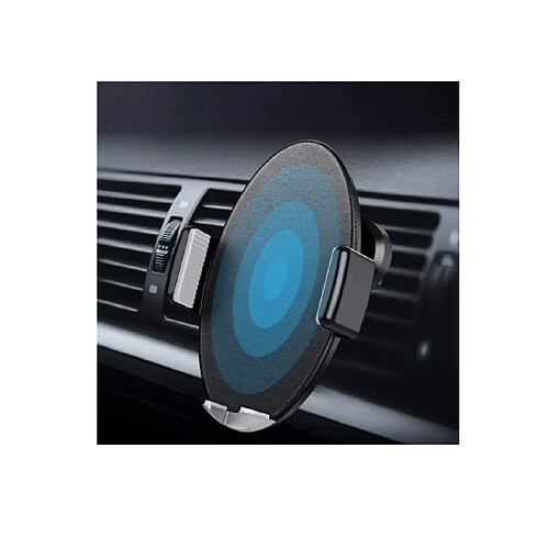 Chrono Chargeur de voiture sans fil Qi Full Touch Sensitive Ventouse automatique et évent avec coussin en cuir à 360 ° Support de charge rapide 10W Compatible avec iPhone X XR XS Max 8, Samsung Galaxy S9 S8 Note 8 et plus (Noir)