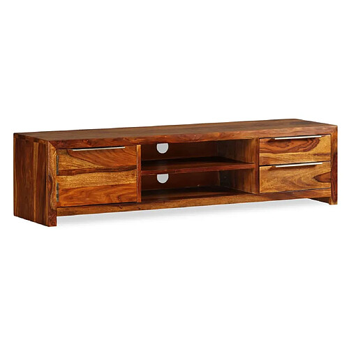 Helloshop26 Meuble télé buffet tv télévision design pratique bois massif de sesham 120 cm 2502175