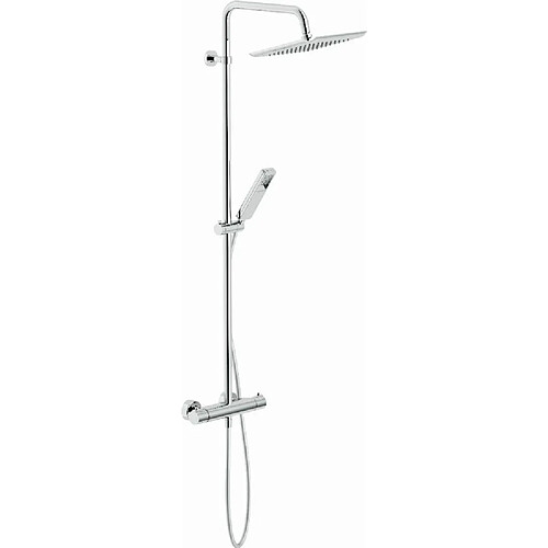 Colonne de douche thermostatique NOBILI avec pomme de douche carrée et douchette - Chrome - VV103030/31CR