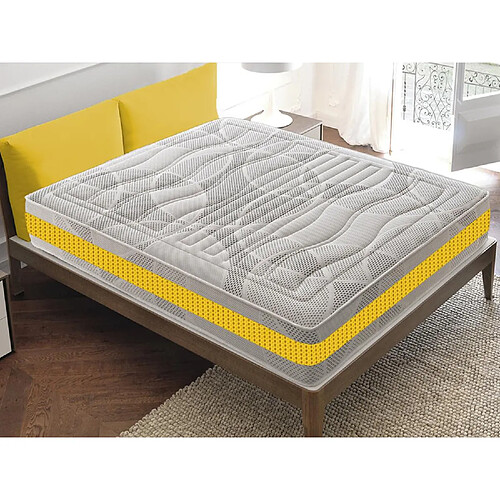 Materassi&Doghe Matelas 180x200 rafraîchissant à mémoire de forme 11 zones différentes - Orthopédie - Anatomique - Antibactérien – Anti-acarien