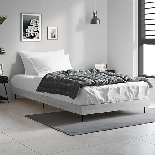 vidaXL Cadre de lit sans matelas sonoma gris 90x200 cm