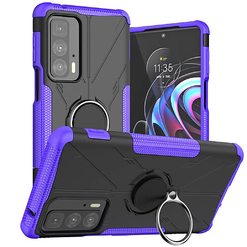 Coque en TPU anti-chocs avec béquille pour votre Motorola Edge 20 Pro - violet