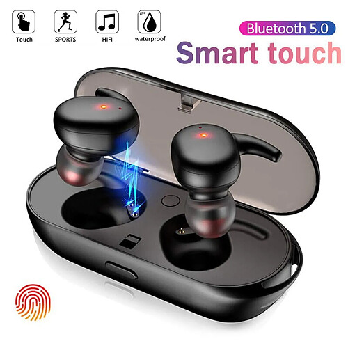 GUPBOO Y30 TWS Blutooth 5.0 Casque sans fil Casque antibruit 3D Stéréo Musique Écouteurs intra-auriculaires pour téléphone portable Android IOS